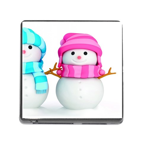 Two Snowmen, Memory Card Reader (Square 5 Slot) from ArtsNow.com Front