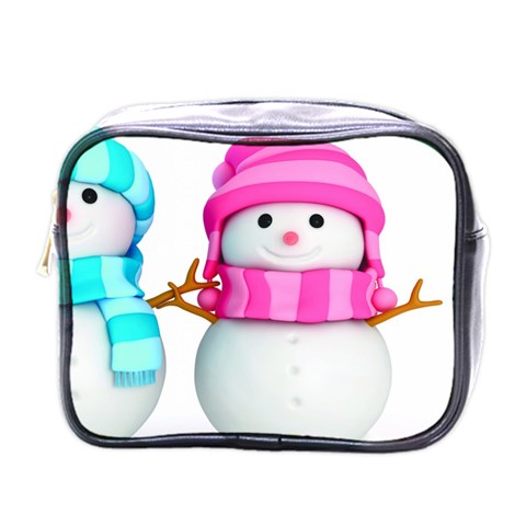 Two Snowmen, Mini Toiletries Bag (One Side) from ArtsNow.com Front