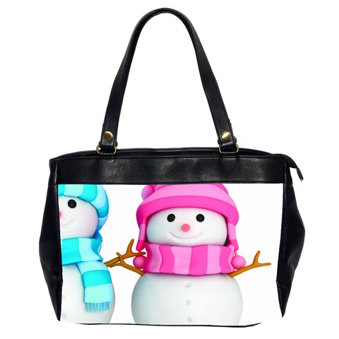 Two Snowmen, Oversize Office Handbag (2 Sides) from ArtsNow.com Front