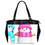 Two Snowmen, Oversize Office Handbag (2 Sides)