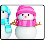 Two Snowmen, Fleece Blanket (Medium)