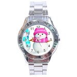 Two Snowmen, Stainless Steel Analogue Watch