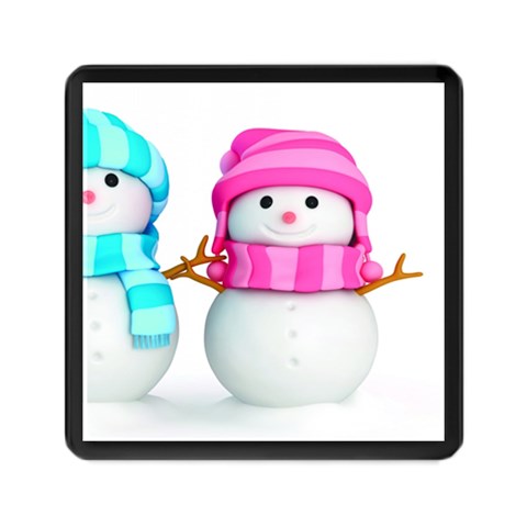 Two Snowmen, Memory Card Reader (Square) from ArtsNow.com Front