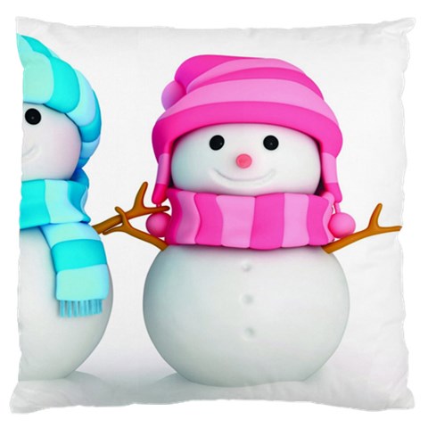 Two Snowmen, Large Cushion Case (One Side) from ArtsNow.com Front