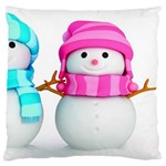 Two Snowmen, Large Cushion Case (One Side)