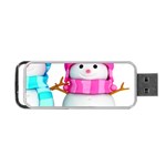 Two Snowmen, Portable USB Flash (One Side)