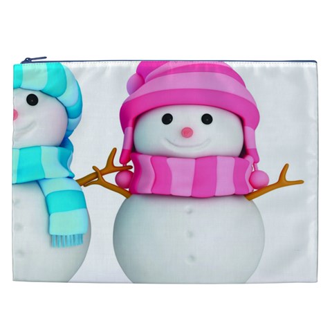 Two Snowmen, Cosmetic Bag (XXL) from ArtsNow.com Front