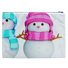 Two Snowmen, Cosmetic Bag (XXL) from ArtsNow.com Back