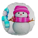 Two Snowmen, Large 18  Premium Round Cushions