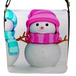 Two Snowmen, Flap Closure Messenger Bag (S)