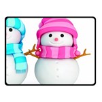 Two Snowmen, Two Sides Fleece Blanket (Small)