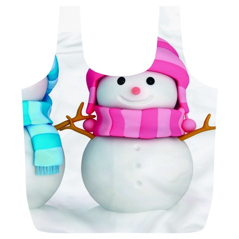 Two Snowmen, Full Print Recycle Bag (XL) from ArtsNow.com Front