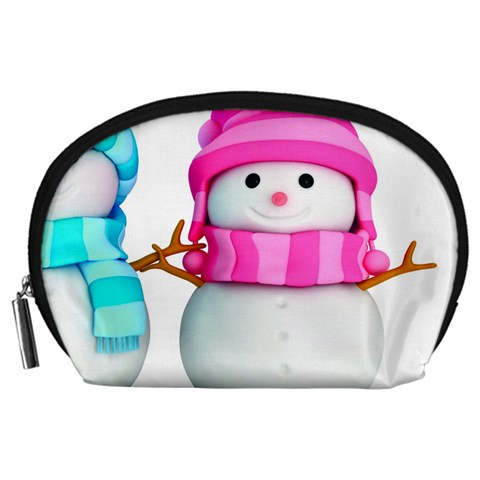 Two Snowmen, Accessory Pouch (Large) from ArtsNow.com Front