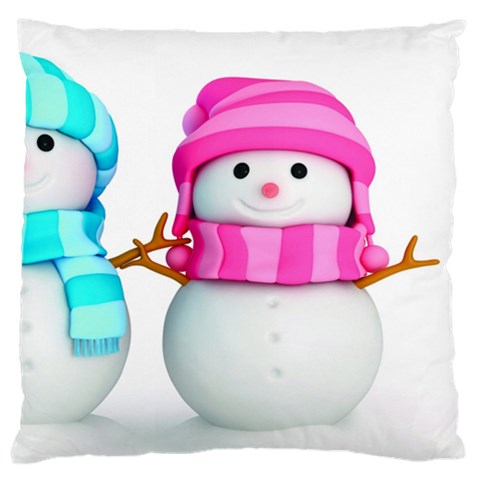 Two Snowmen, Standard Premium Plush Fleece Cushion Case (Two Sides) from ArtsNow.com Front