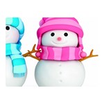 Two Snowmen, Two Sides Premium Plush Fleece Blanket (Mini)