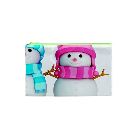 Two Snowmen, Cosmetic Bag (XS) from ArtsNow.com Front