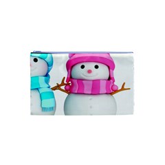 Two Snowmen, Cosmetic Bag (XS) from ArtsNow.com Front