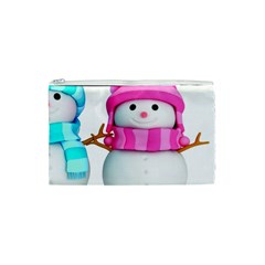 Two Snowmen, Cosmetic Bag (XS) from ArtsNow.com Front