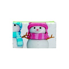 Two Snowmen, Cosmetic Bag (XS) from ArtsNow.com Back