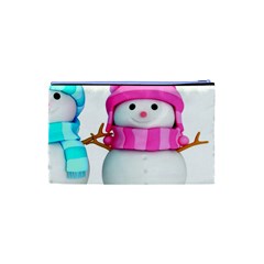 Two Snowmen, Cosmetic Bag (XS) from ArtsNow.com Back