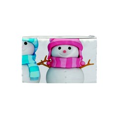 Two Snowmen, Cosmetic Bag (XS) from ArtsNow.com Back