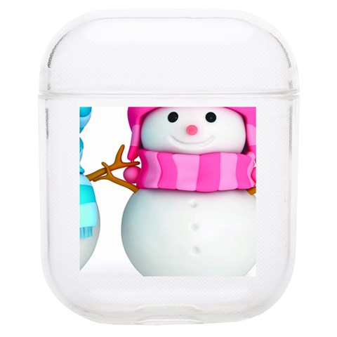 Two Snowmen, Soft TPU AirPods 1/2 Case from ArtsNow.com Front