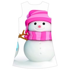 Two Snowmen, Kids  Short Sleeve Velvet Dress from ArtsNow.com Back