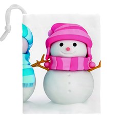 Two Snowmen, Drawstring Pouch (5XL) from ArtsNow.com Back