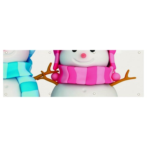 Two Snowmen, Banner and Sign 9  x 3  from ArtsNow.com Front