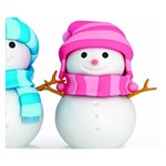 Two Snowmen, Premium Plush Fleece Blanket (Small)