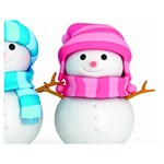 Two Snowmen, Premium Plush Fleece Blanket (Medium)