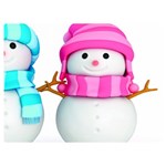 Two Snowmen, Premium Plush Fleece Blanket (Extra Small)