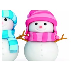 Two Snowmen, Two Sides Premium Plush Fleece Blanket (Baby Size) from ArtsNow.com 40 x30  Blanket Front