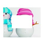 Two Snowmen, White Tabletop Photo Frame 4 x6 