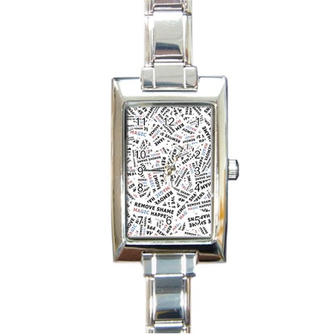 Embrace The Magic Inspirational Phrase Pattern Rectangle Italian Charm Watch from ArtsNow.com Front