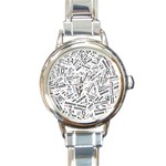 Embrace The Magic Inspirational Phrase Pattern Round Italian Charm Watch