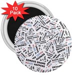 Embrace The Magic Inspirational Phrase Pattern 3  Magnets (10 pack) 