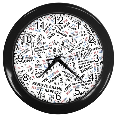 Embrace The Magic Inspirational Phrase Pattern Wall Clock (Black) from ArtsNow.com Front