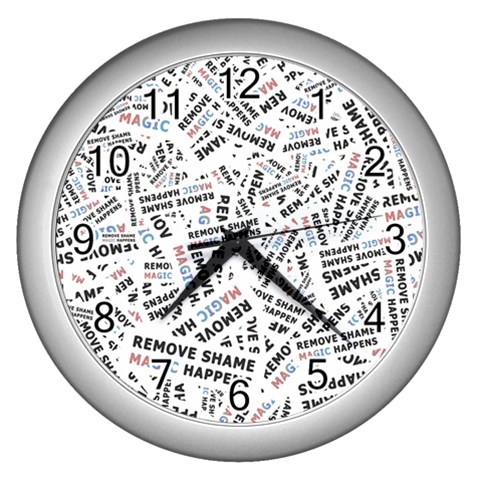 Embrace The Magic Inspirational Phrase Pattern Wall Clock (Silver) from ArtsNow.com Front