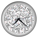 Embrace The Magic Inspirational Phrase Pattern Wall Clock (Silver)