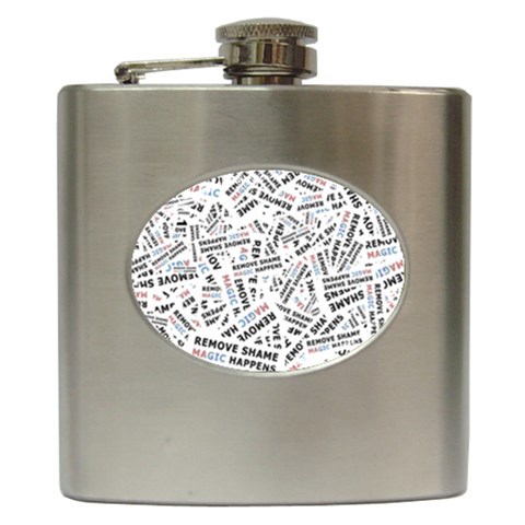 Embrace The Magic Inspirational Phrase Pattern Hip Flask (6 oz) from ArtsNow.com Front