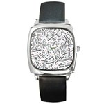 Embrace The Magic Inspirational Phrase Pattern Square Metal Watch