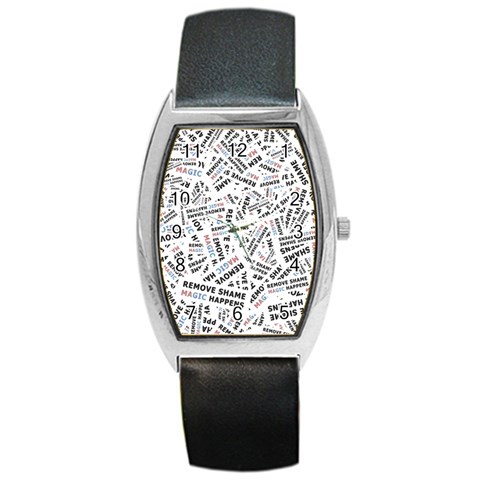 Embrace The Magic Inspirational Phrase Pattern Barrel Style Metal Watch from ArtsNow.com Front