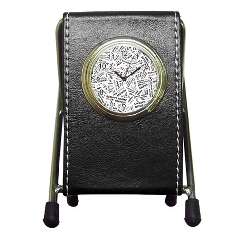 Embrace The Magic Inspirational Phrase Pattern Pen Holder Desk Clock from ArtsNow.com Front