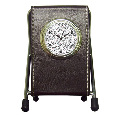 Embrace The Magic Inspirational Phrase Pattern Pen Holder Desk Clock from ArtsNow.com Front