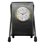 Embrace The Magic Inspirational Phrase Pattern Pen Holder Desk Clock