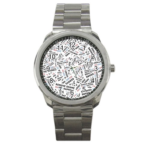 Embrace The Magic Inspirational Phrase Pattern Sport Metal Watch from ArtsNow.com Front