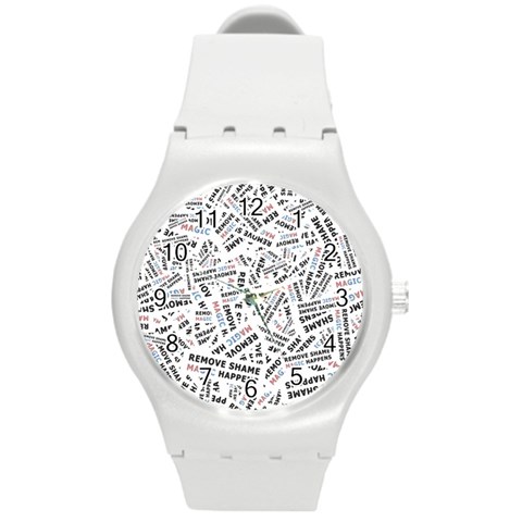 Embrace The Magic Inspirational Phrase Pattern Round Plastic Sport Watch (M) from ArtsNow.com Front