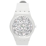 Embrace The Magic Inspirational Phrase Pattern Round Plastic Sport Watch (M)