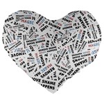 Embrace The Magic Inspirational Phrase Pattern Large 19  Premium Heart Shape Cushions